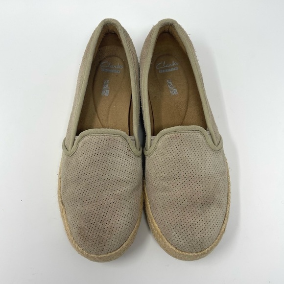 Clarks Azella Theoni Suede Espadrille Slip-On Loafers - Picture 4 of 7